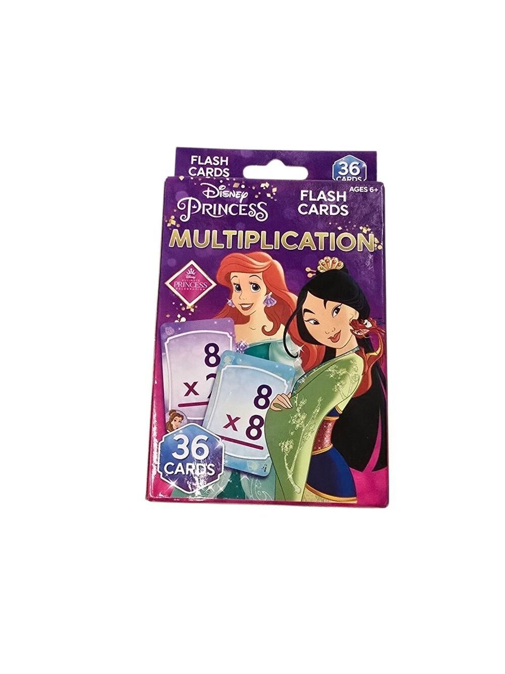 Disney Princess Multiplication Flash Cards 36 Cards Learning Math Game
